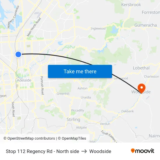 Stop 112 Regency Rd - North side to Woodside map