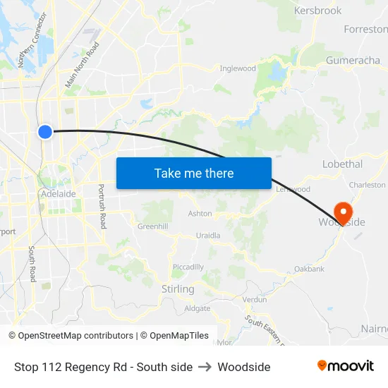 Stop 112 Regency Rd - South side to Woodside map