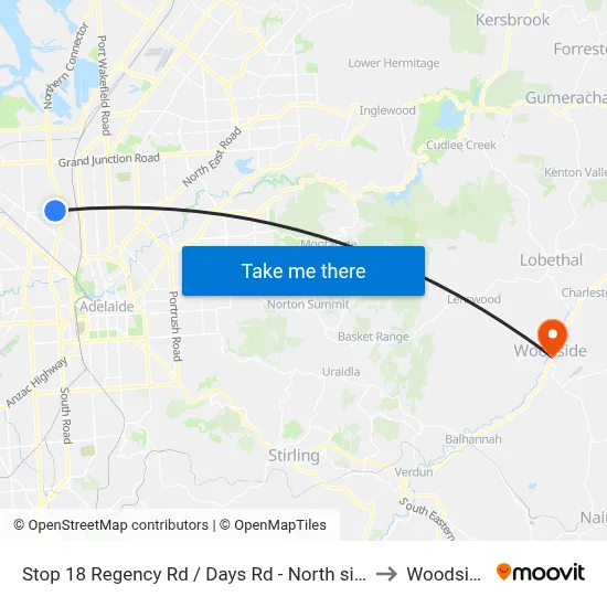 Stop 18 Regency Rd / Days Rd - North side to Woodside map