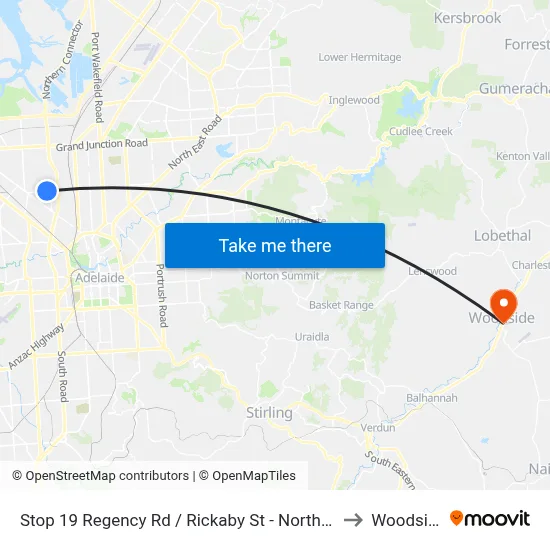 Stop 19 Regency Rd / Rickaby St - North side to Woodside map