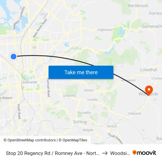 Stop 20 Regency Rd / Romney Ave - North side to Woodside map