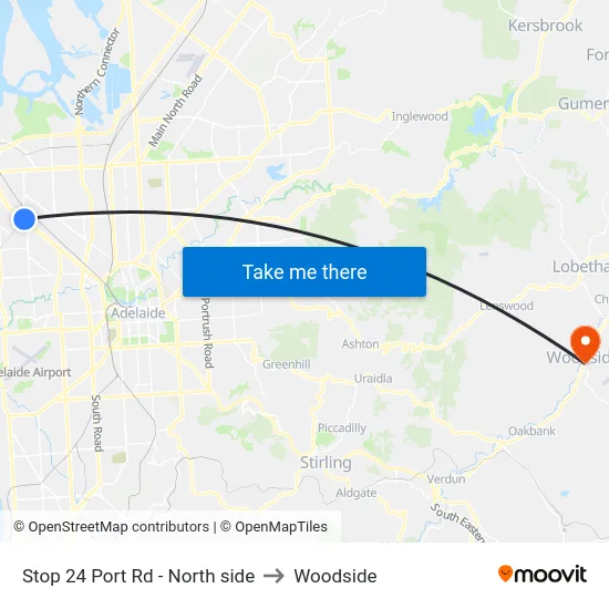 Stop 24 Port Rd - North side to Woodside map