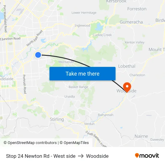 Stop 24 Newton Rd - West side to Woodside map