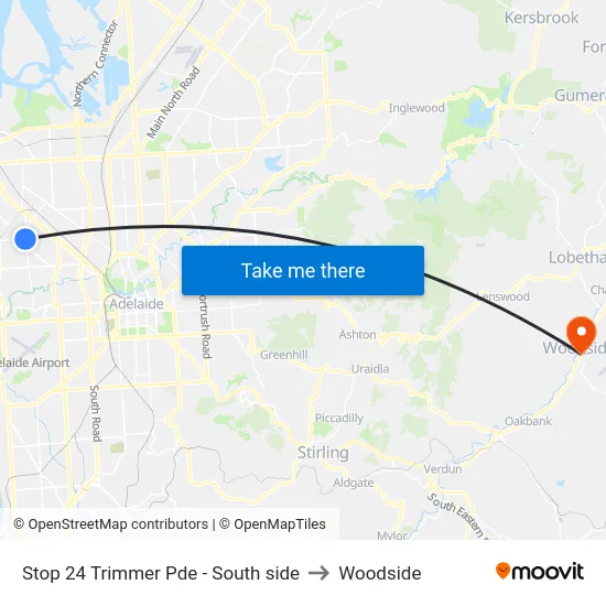 Stop 24 Trimmer Pde - South side to Woodside map