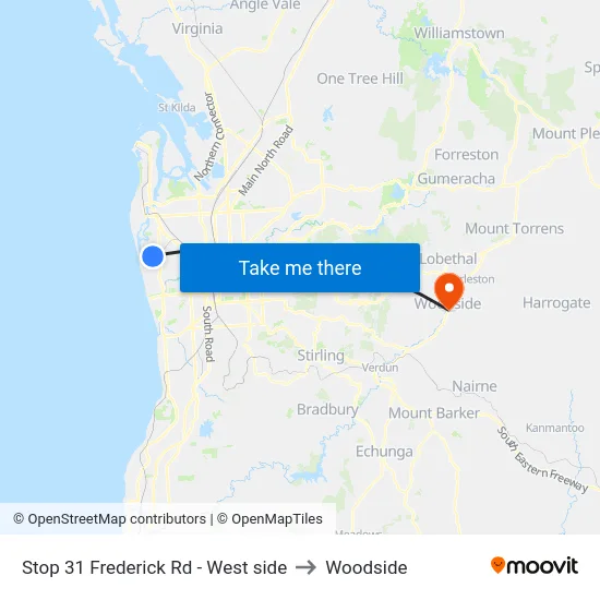 Stop 31 Frederick Rd - West side to Woodside map