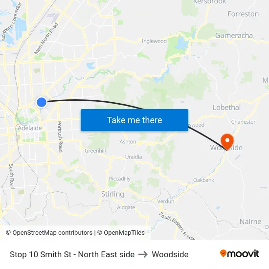 Stop 10 Smith St - North East side to Woodside map
