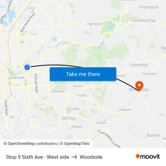 Stop 9 Sixth Ave - West side to Woodside map
