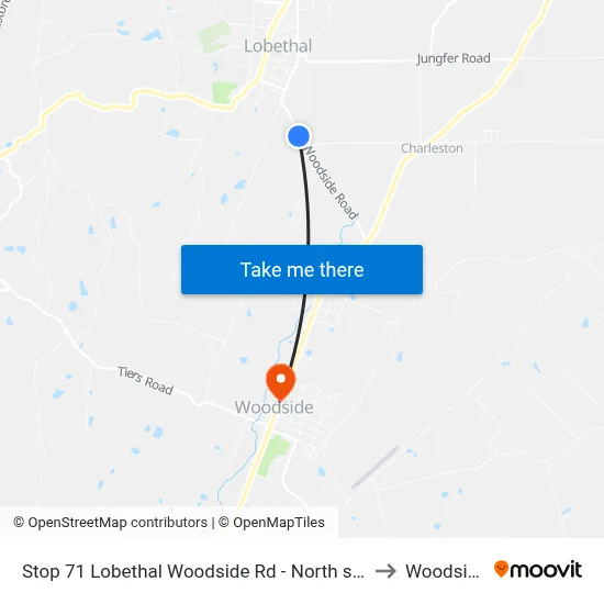 Stop 71 Lobethal Woodside Rd - North side to Woodside map
