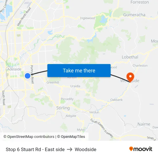Stop 6 Stuart Rd - East side to Woodside map