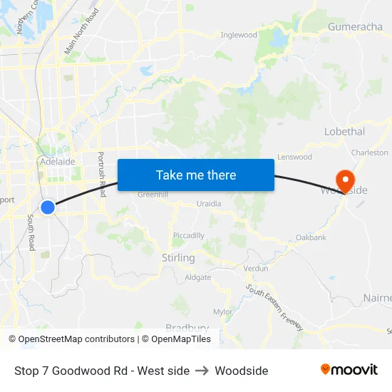 Stop 7 Goodwood Rd - West side to Woodside map