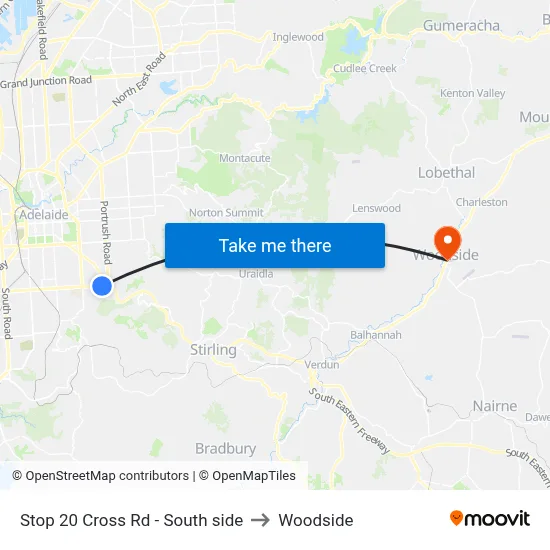 Stop 20 Cross Rd - South side to Woodside map