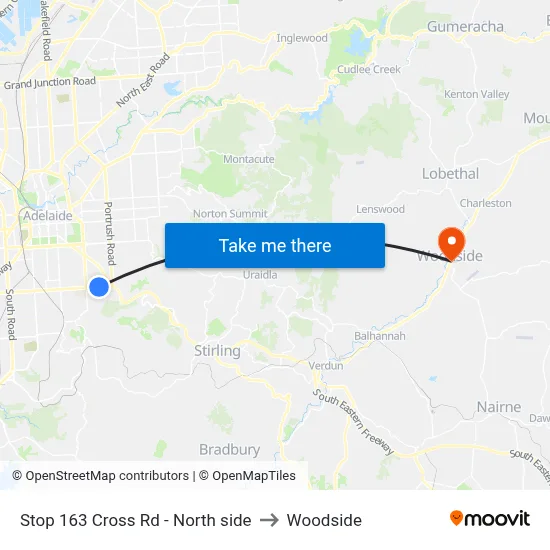 Stop 163 Cross Rd - North side to Woodside map