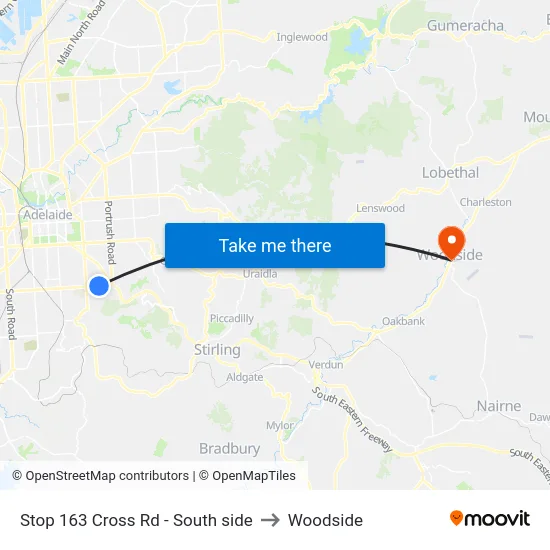Stop 163 Cross Rd - South side to Woodside map
