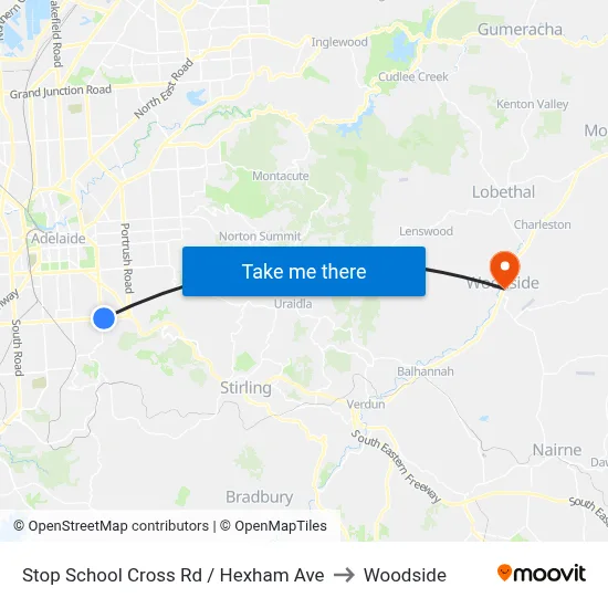 Stop School Cross Rd / Hexham Ave to Woodside map