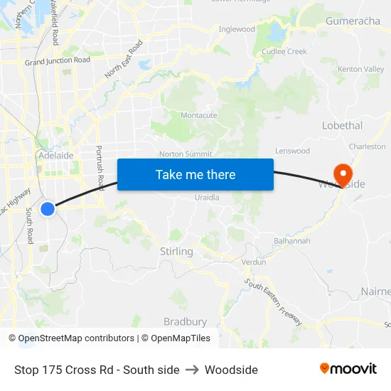 Stop 175 Cross Rd - South side to Woodside map