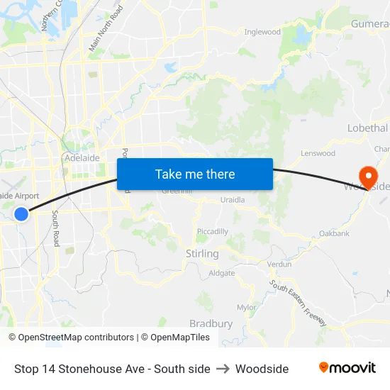 Stop 14 Stonehouse Ave - South side to Woodside map