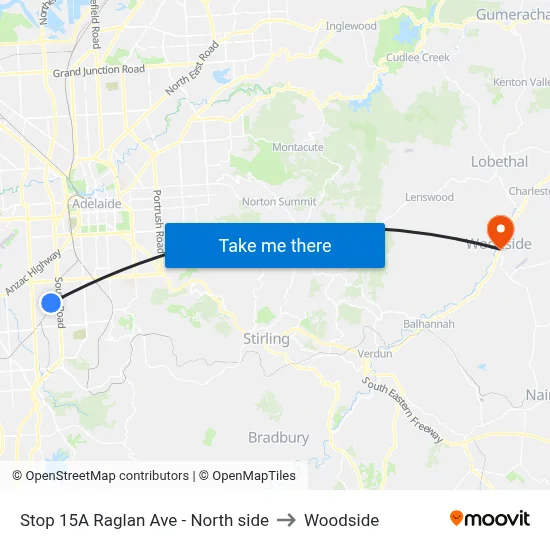 Stop 15A Raglan Ave - North side to Woodside map