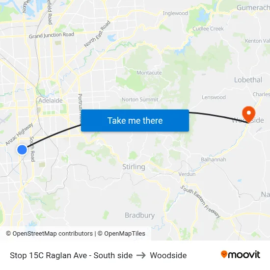 Stop 15C Raglan Ave - South side to Woodside map