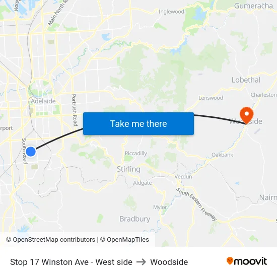 Stop 17 Winston Ave - West side to Woodside map