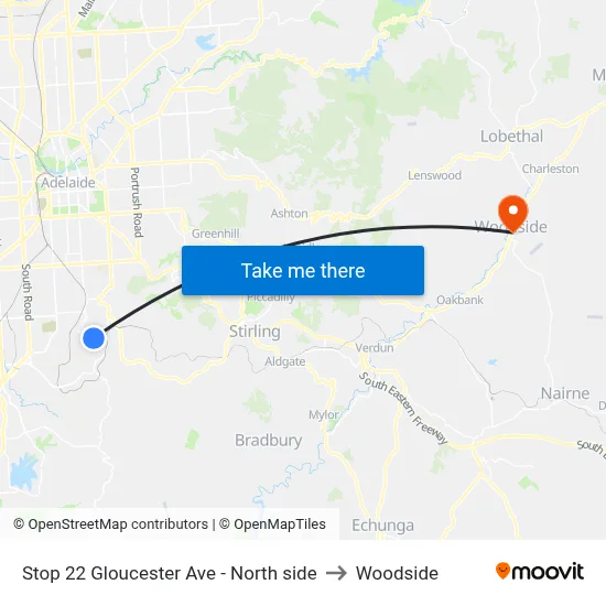 Stop 22 Gloucester Ave - North side to Woodside map