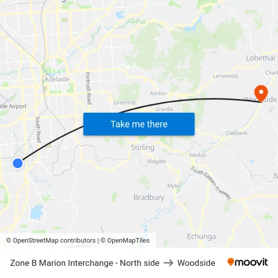 Zone B Marion Interchange - North side to Woodside map
