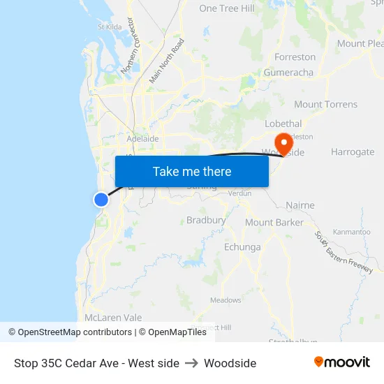 Stop 35C Cedar Ave - West side to Woodside map