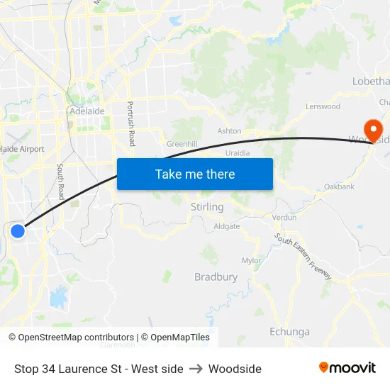 Stop 34 Laurence St - West side to Woodside map