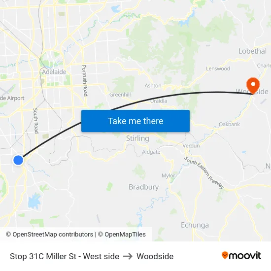 Stop 31C Miller St - West side to Woodside map