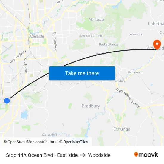Stop 44A Ocean Blvd - East side to Woodside map
