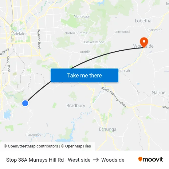 Stop 38A Murrays Hill Rd - West side to Woodside map