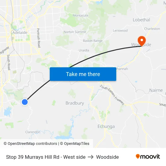Stop 39 Murrays Hill Rd - West side to Woodside map