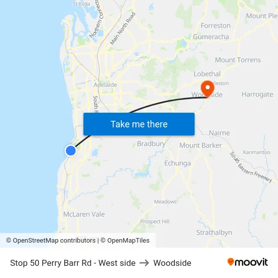 Stop 50 Perry Barr Rd - West side to Woodside map