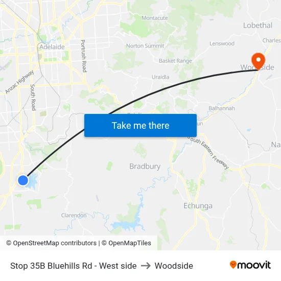 Stop 35B Bluehills Rd - West side to Woodside map