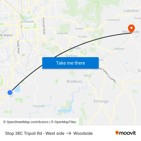 Stop 38C Tripoli Rd - West side to Woodside map