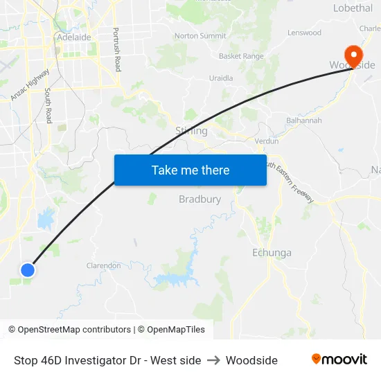 Stop 46D Investigator Dr - West side to Woodside map