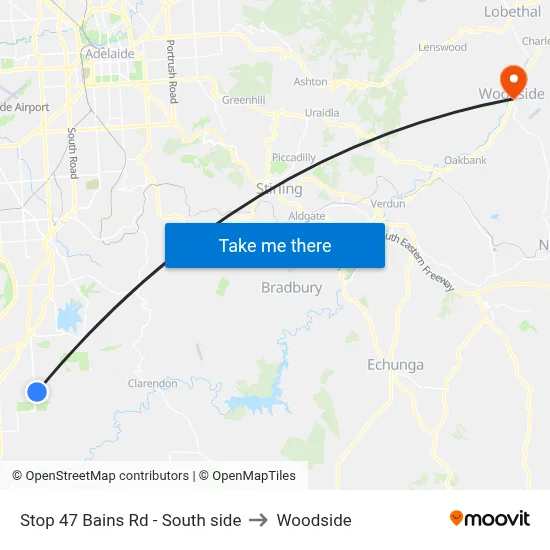 Stop 47 Bains Rd - South side to Woodside map