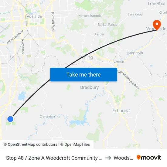 Stop 48 / Zone A Woodcroft Community Centre to Woodside map
