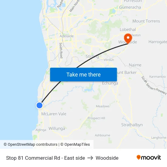 Stop 81 Commercial Rd - East side to Woodside map