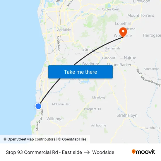 Stop 93 Commercial Rd - East side to Woodside map
