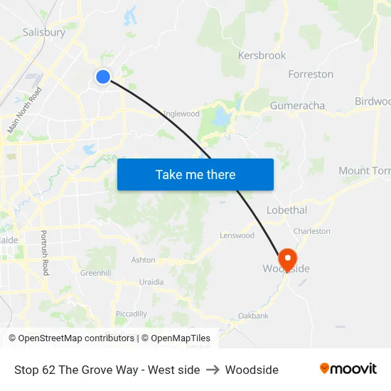 Stop 62 The Grove Way - West side to Woodside map