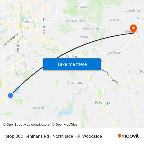 Stop 38D Kenihans Rd - North side to Woodside map