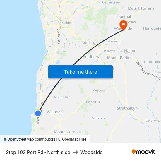 Stop 102 Port Rd - North side to Woodside map