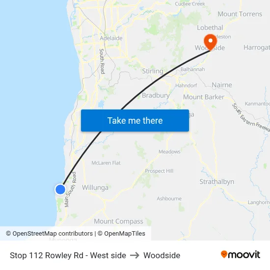 Stop 112 Rowley Rd - West side to Woodside map