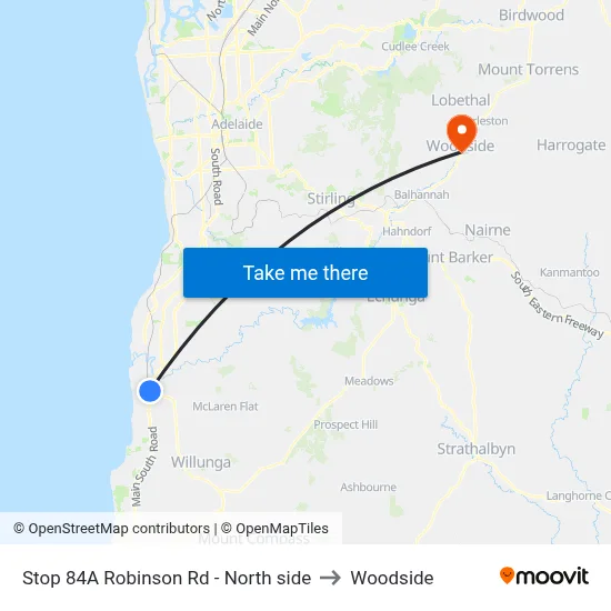 Stop 84A Robinson Rd - North side to Woodside map