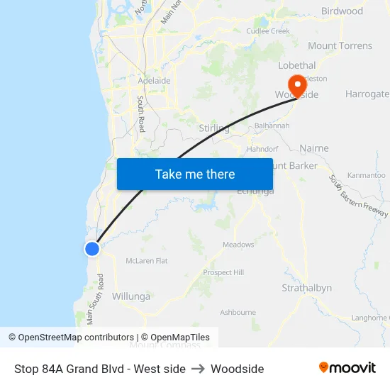 Stop 84A Grand Blvd - West side to Woodside map