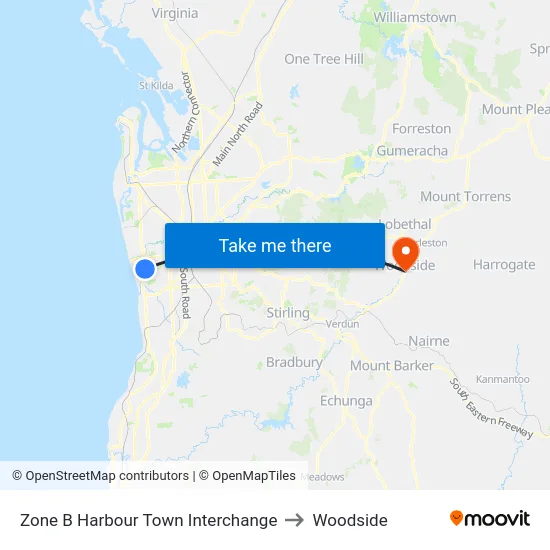 Zone B Harbour Town Interchange to Woodside map