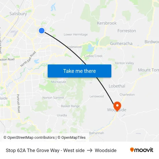 Stop 62A The Grove Way - West side to Woodside map