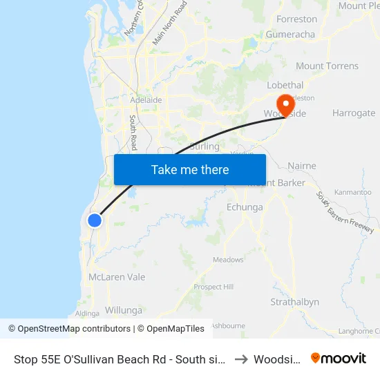 Stop 55E O'Sullivan Beach Rd - South side to Woodside map