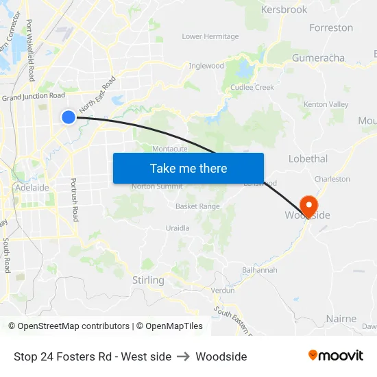 Stop 24 Fosters Rd - West side to Woodside map