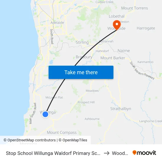Stop School Willunga Waldorf Primary School Jay Dr to Woodside map